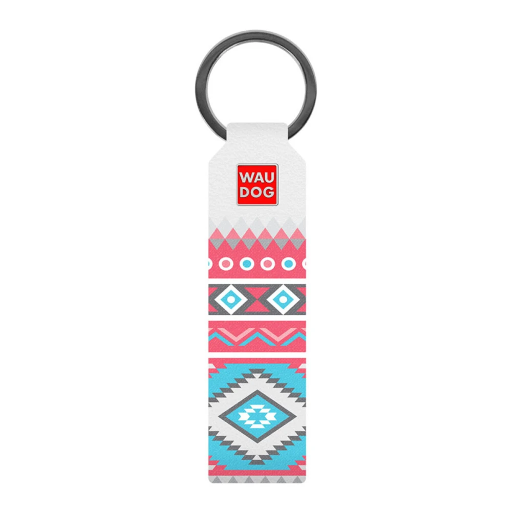 WAUDOG Design brelok do kluczy z wzorem "Etno", naturalna skóra (szerokość 20 mm, długość 95 cm) biały