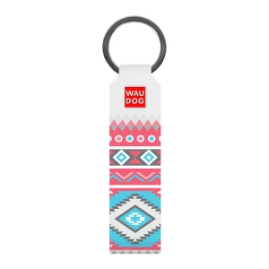 WAUDOG Design brelok do kluczy z wzorem "Etno", naturalna skóra (szerokość 20 mm, długość 95 cm) biały