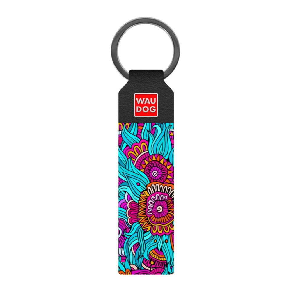 WAUDOG Design brelok do kluczy z wzorem "Lato", naturalna skóra (szerokość 20 mm, długość 95 cm) czarny