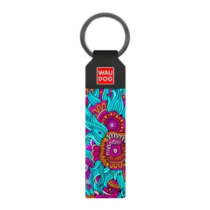 WAUDOG Design brelok do kluczy z wzorem "Lato", naturalna skóra (szerokość 20 mm, długość 95 cm) czarny