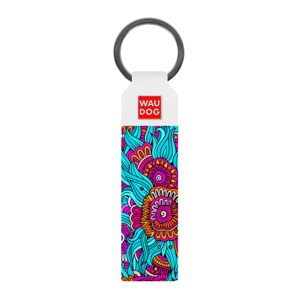 WAUDOG Design brelok do kluczy z wzorem "Lato", naturalna skóra (szerokość 20 mm, długość 95 cm) biały