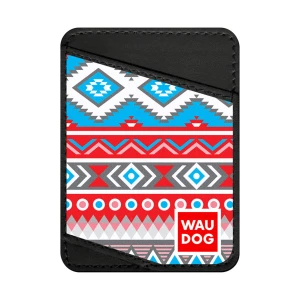 WAUDOG Design uchwyt na karty z wzorem "Etno", naturalna skóra (szerokość 70 mm, długość 95 cm) czarny