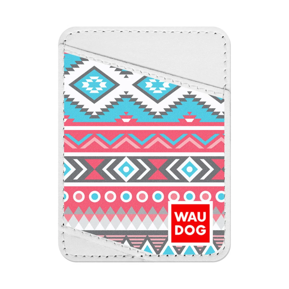 WAUDOG Design uchwyt na karty z wzorem "Etno", naturalna skóra (szerokość 70 mm, długość 95 cm) biały