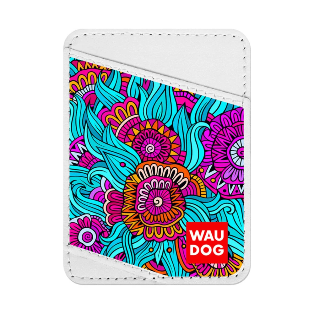 WAUDOG Design uchwyt na karty z wzorem "Lato", naturalna skóra (szerokość 70 mm, długość 95 cm) biały