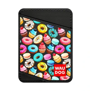WAUDOG Design uchwyt na karty z wzorem "Pączki", naturalna skóra (szerokość 70 mm, długość 95 cm) czarny