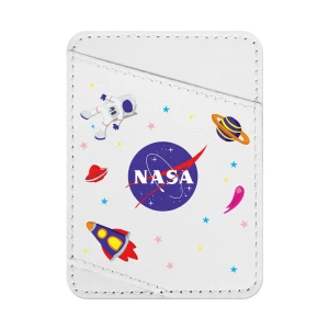 WAUDOG Design uchwyt na karty z wzorem "NASA", naturalna skóra (szerokość 70 mm, długość 95 cm) biały