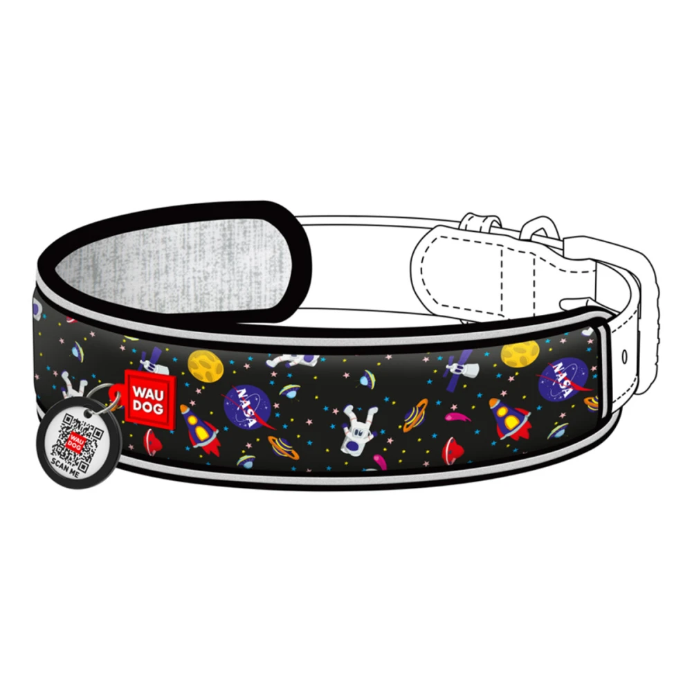 podkładka na obrożę WAUDOG Nylon «NASA» rozm. M-L