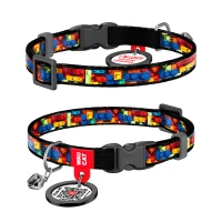 Obroża WAUCAT Nylon «Bloki» rozm. XS