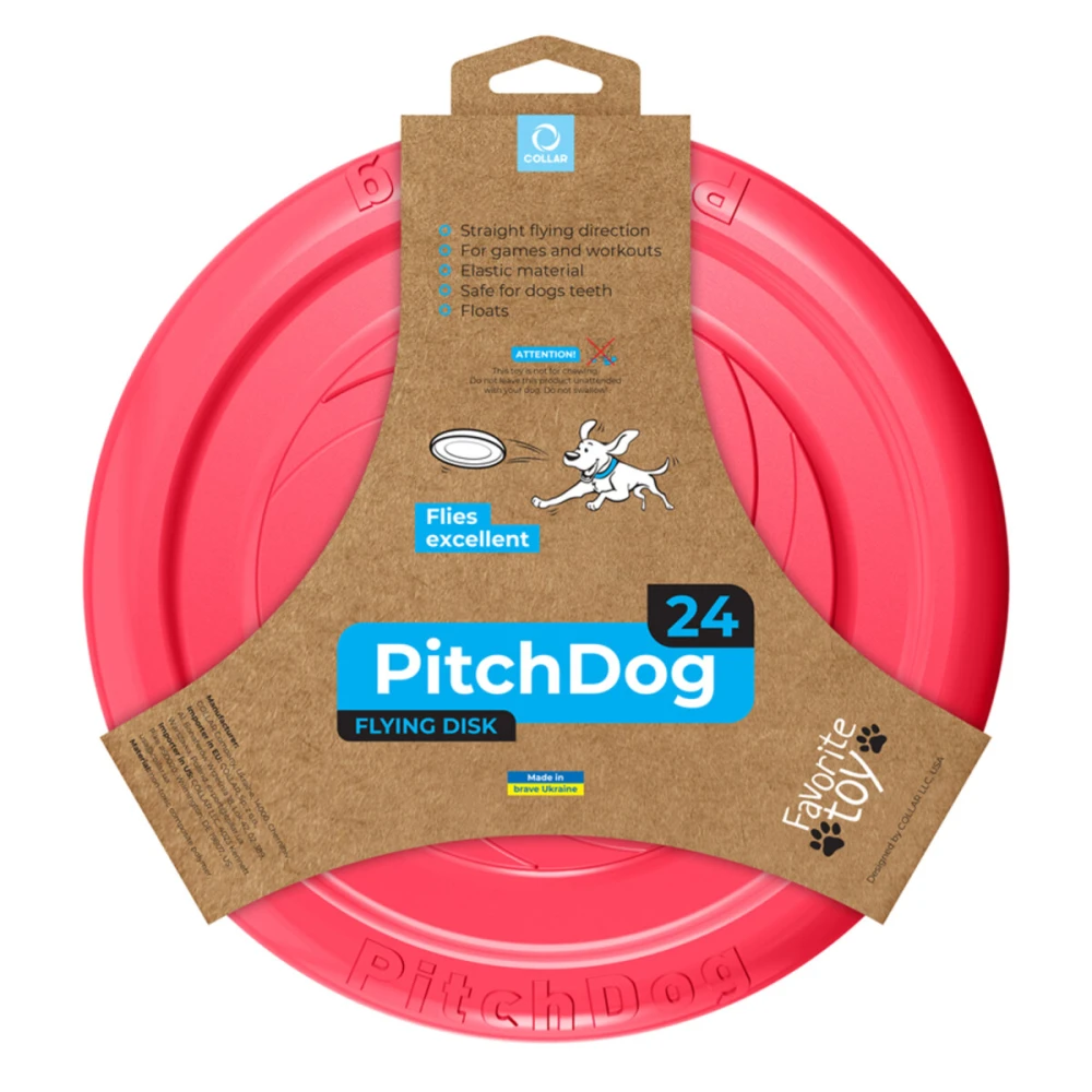 Latający dysk PitchDog rozm. 24 cm różowy