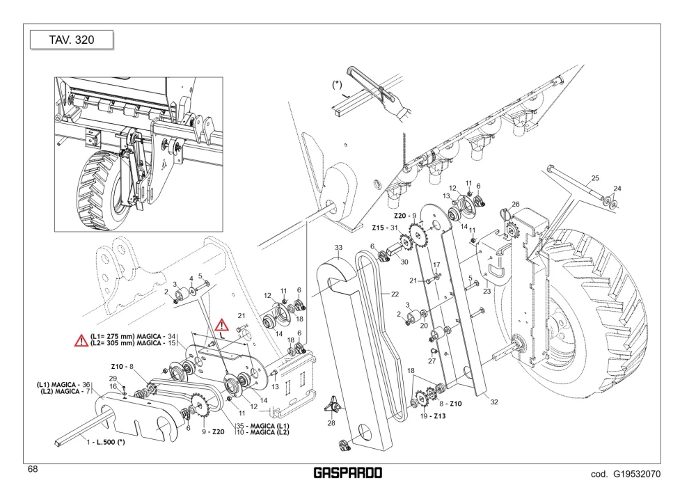 Zębatka Z10 2-3 Maschio Gaspardo G10530750R