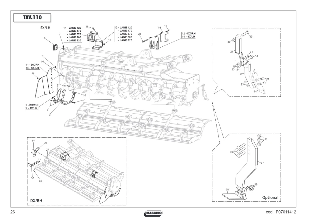 Wspornik Maschio Gaspardo M16700873R