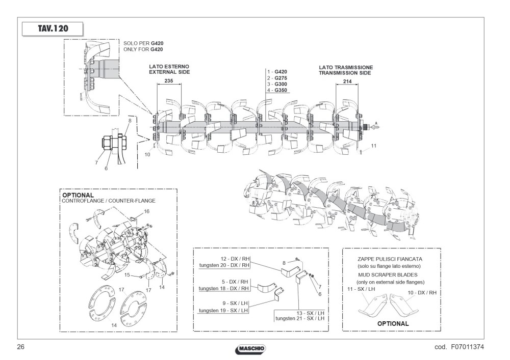 Wirnik 420 Maschio Gaspardo M16720423R