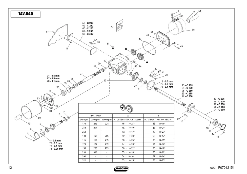 Uszczelniacz 70X85X8 Maschio Gaspardo F03010334R