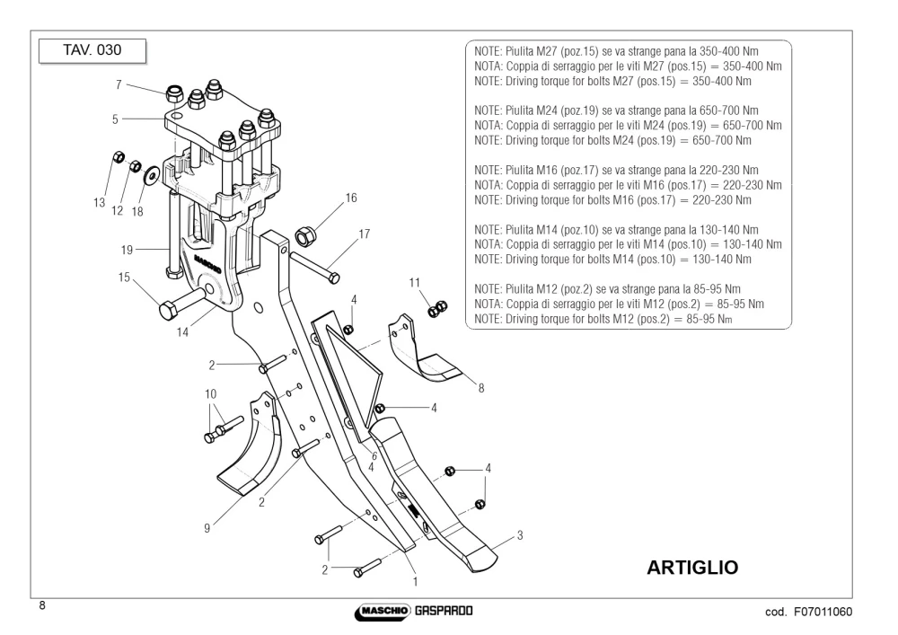 Ząb Maschio Gaspardo R17620600