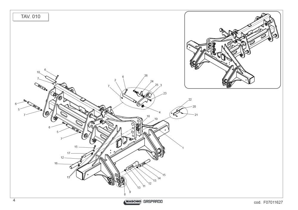 Tuleja D65 D45 L17 Maschio Gaspardo R17622315R