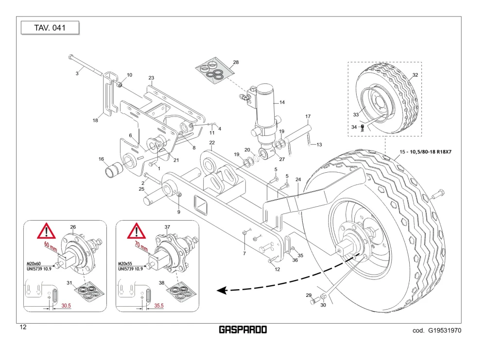 Zestaw GA7630040 Maschio Gaspardo F04100035R