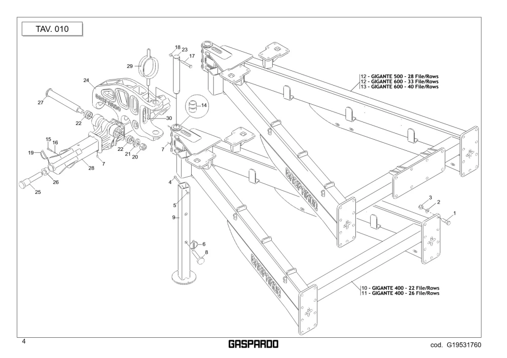 Zaczep Maschio Gaspardo G16119020R