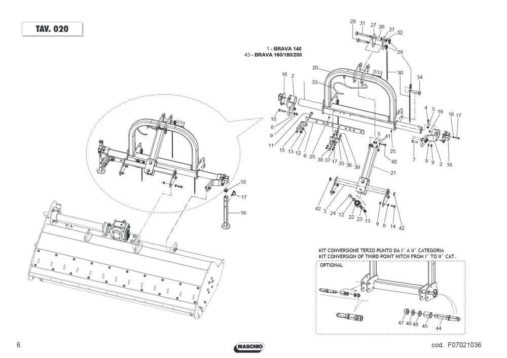 Zaczep Maschio Gaspardo M14700522R