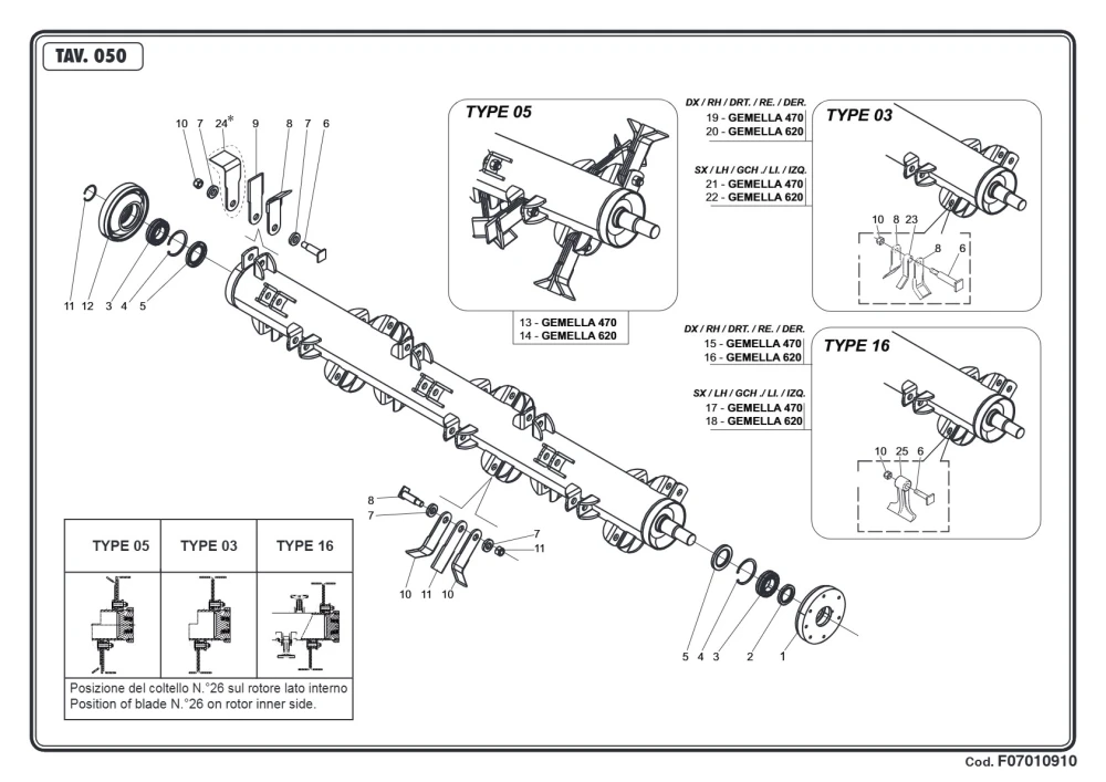 Wirnik kompletny 310 Maschio Gaspardo M32431410