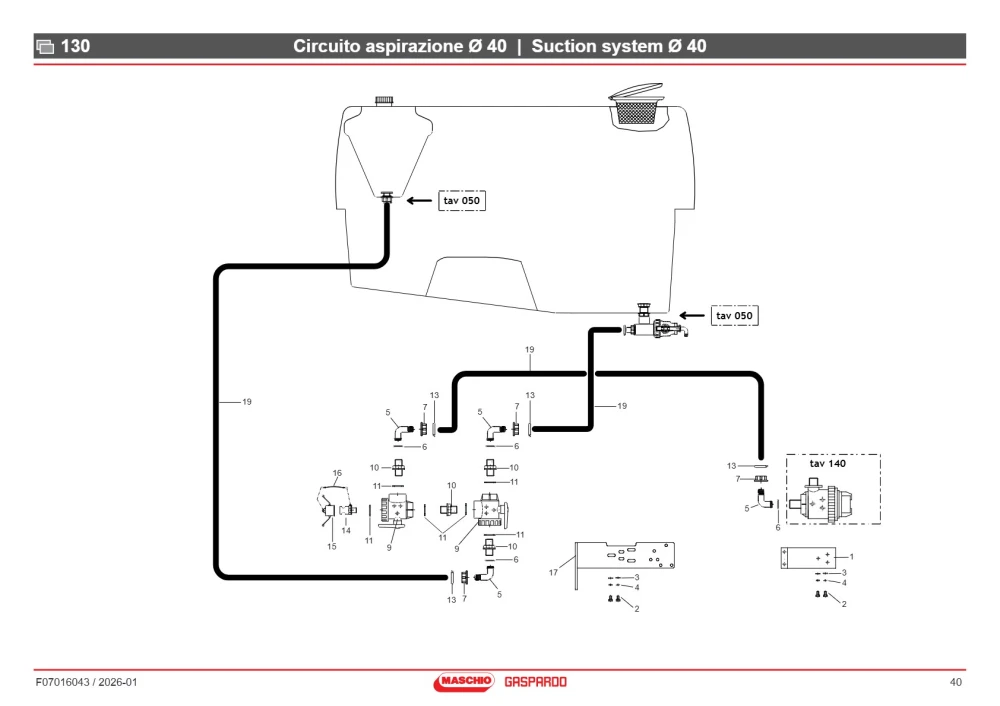Wąż G11/4FEMAL Maschio Gaspardo F12031503R
