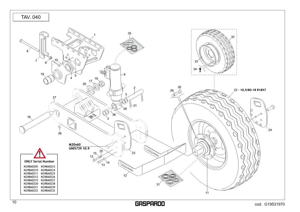 Zestaw G17630131 Maschio Gaspardo F04100029R
