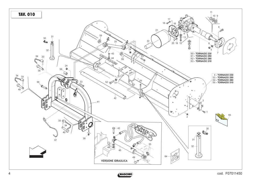 Zestaw M31430946 Maschio Gaspardo F03100266R