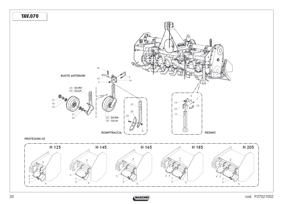 Wspornik Maschio Gaspardo M10700706R