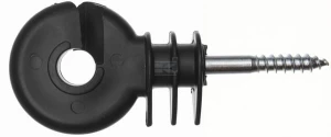 Izolator do drutu i plecionki z wkrętem, czarny, Ø 6.0 mm 25 szt. AKO