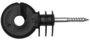 Izolator do drutu i plecionki z wkrętem, czarny, Ø 6.0 mm 90 szt. AKO