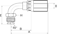 Końcówka 90° DN6-7/16" SAE45 | poltechparts.pl