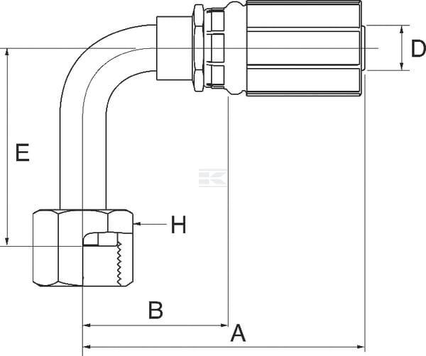 Końcówka 90° DN6-11/16" ORFS