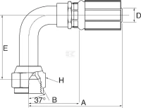 Końcówka 90° DN6-9/16" JIC | poltechparts.pl