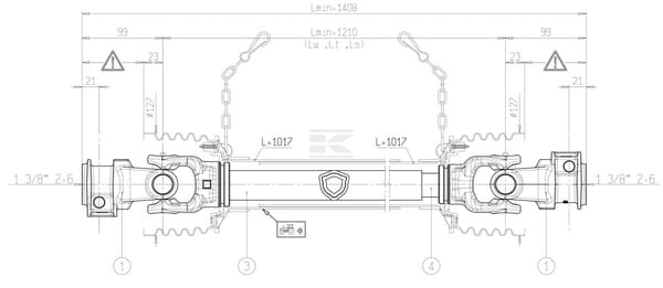 Wał przegubowy G2 L=1210 mm Bondioli&Pavesi