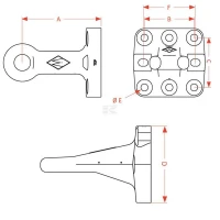 Ucho zaczepu, z kołnierzem przykręcane | poltechparts.pl
