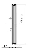 Koło pasowe rowkowe 310 mm | poltechparts.pl