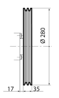 Koło pasowe rowkowe 280 mm | poltechparts.pl