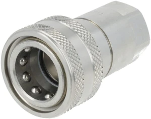 Szybkozłącze gniazdo 1/2" gwint wew. 1/2" BSP z zaworem grzybkowym HNV V2A Viton