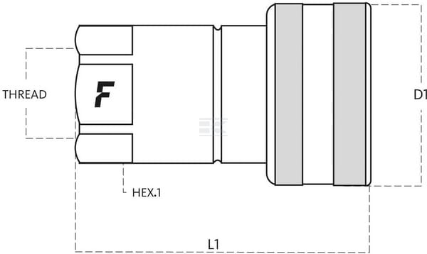 Szybkozłącze gniazdo 3/8" gwint wew. 3/8" BSP z zaworem grzybkowym HNV-F5 Viton