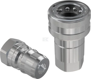Szybkozłącze wtyczka 3/8" gwint wew. 3/8" BSP z zaworem grzybkowym HNV V2A Viton HNV38GASM2V