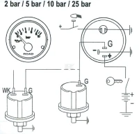 Manometr ciśnienia oleju, 12V, 5 bar | poltechparts.pl