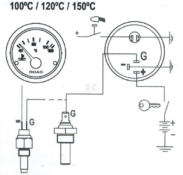 Wskaźnik temperatury, 120?C, 12 V | poltechparts.pl