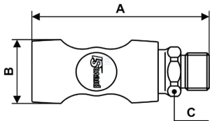Szybkozłącze bezpieczne gwint zewnętrzny 1/4" BSP