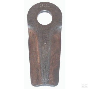 Nożyk kosiarki, 128 x 50 x 4, Ø 23 / 20,5, wygięty 