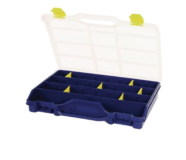 Kasetka asortymentowa, 290x378x61 mm, niebieska polipropylenowa, 26 przegródek 46-26 Tayg
