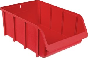 Pojemnik warsztatowy, 315x495x185 mm, czerwony polipropylenowy, Linbin no. 5 Hünersdorff