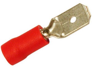 Końcówka przewodu płaska nasadkowa, męska, czerwona 0.5-1.0mm², 6.4x0.8 mm 50 szt. Vapormatic