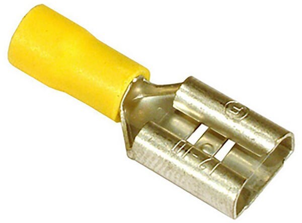 Końcówka przewodu płaska nasadkowa, żeńska, żółta, 4-6mm² 9.5x1.2 mm 50 szt. Vapormatic
