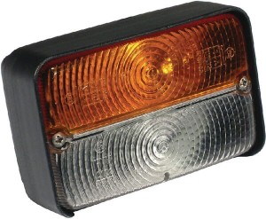 Lampa pozycyjna z kierunkowskazem żarówkowa, przednia pomarańczowa/biała, przykręcana Vapormatic