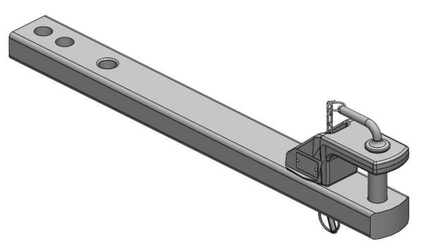 Zaczep polowy 90x50 L=857 mm kat. 2 Ø 31.5 mm ISO 6489-3