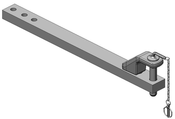 Zaczep polowy 90x50 L=1085 mm kat. 3 Ø 38 mm ISO 6489-3